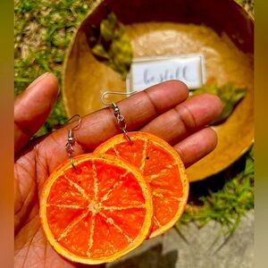 Orange Slice Handmade Earrings